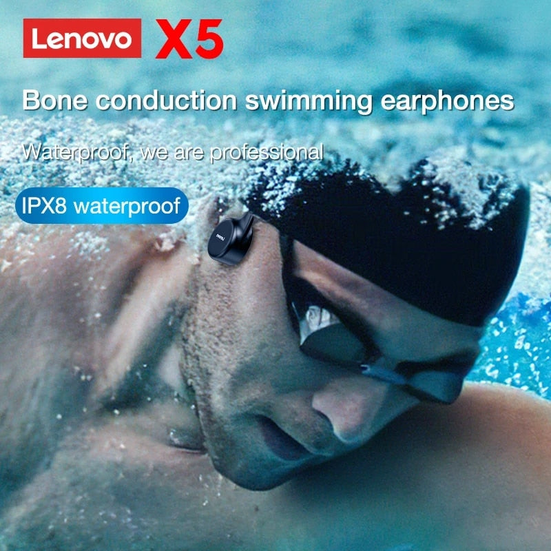 Lenovo-Intra-auricular- Condução Óssea -Fone de Ouvido-X3 Pro Bluetooth Hifi gancho - sem fio com microfone - à prova d'água